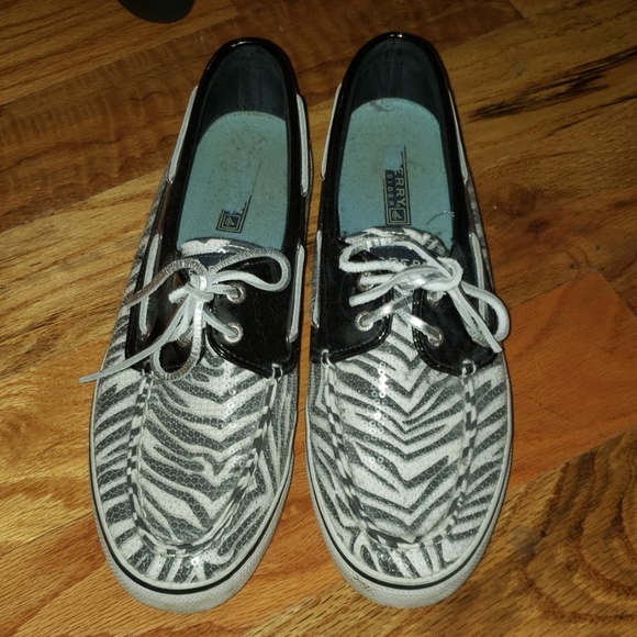 Sperry Shoes - Sperry Zebra Sequin Flats Size 9.5M